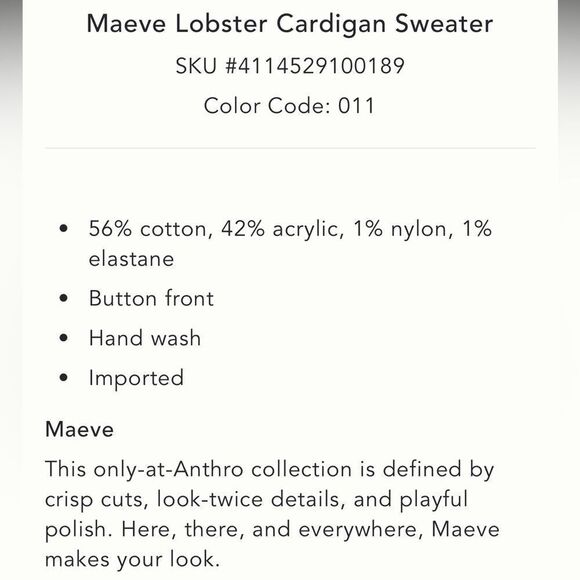 Anthropologie Maeve Lobster Cardigan Sweater - Picture 10 of 11